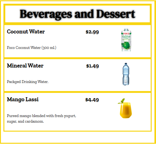 Beverages and Dessert1