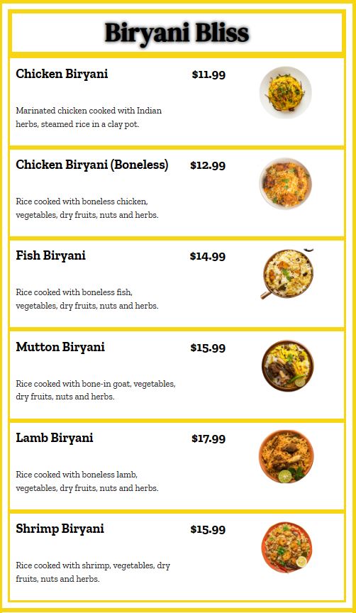 biryani bliss